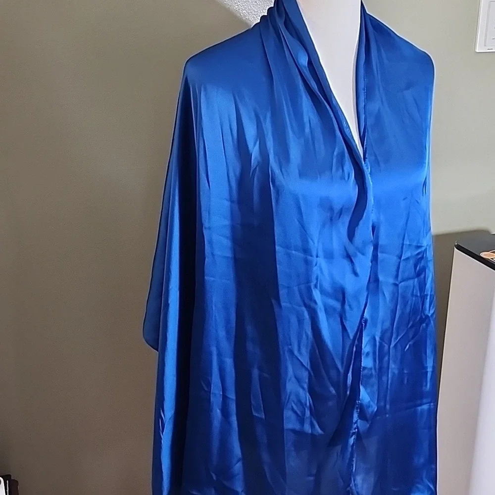Beautiful Blue Scarf‎ Satin Feel